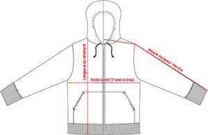 Charte de grandeur MQK00109 (XS à 5XL)